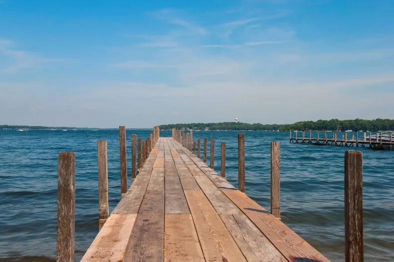 Arnolds Park Beach, one of the public beaches in Okoboji